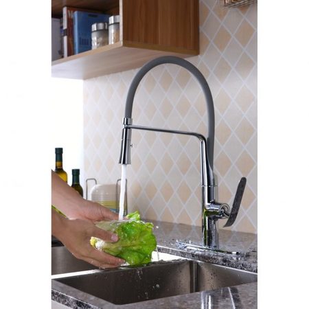 Anzzi Accent Polished Chrome Pull-Down Sprayer Kitchen Faucet KF-AZ003